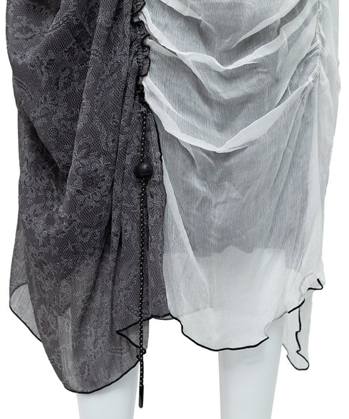 Drape Gather Lace Skirt